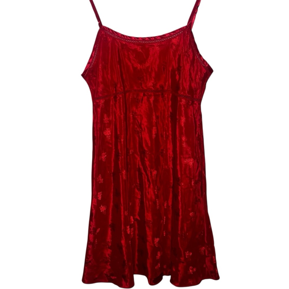 Valerie Steven’s Red Floral Chemise Nighty Size Medium